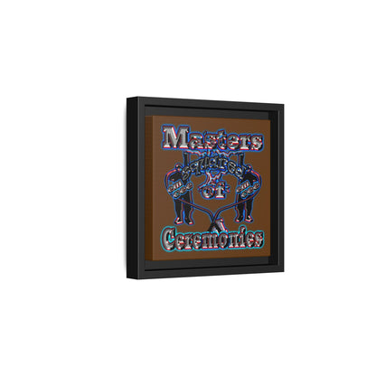 em cee squared - framed canvas art (brown)