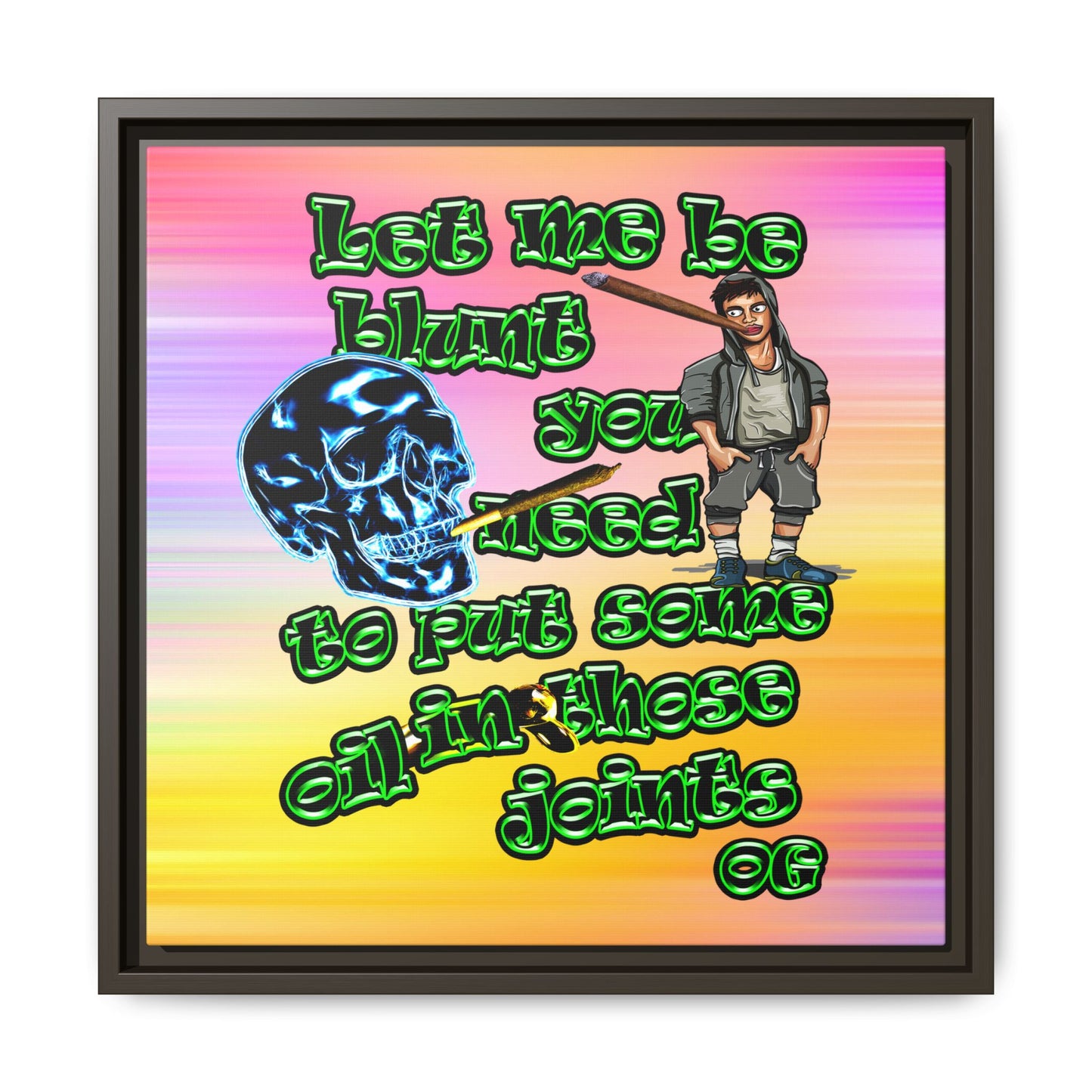 og - framed canvas art (color blur)