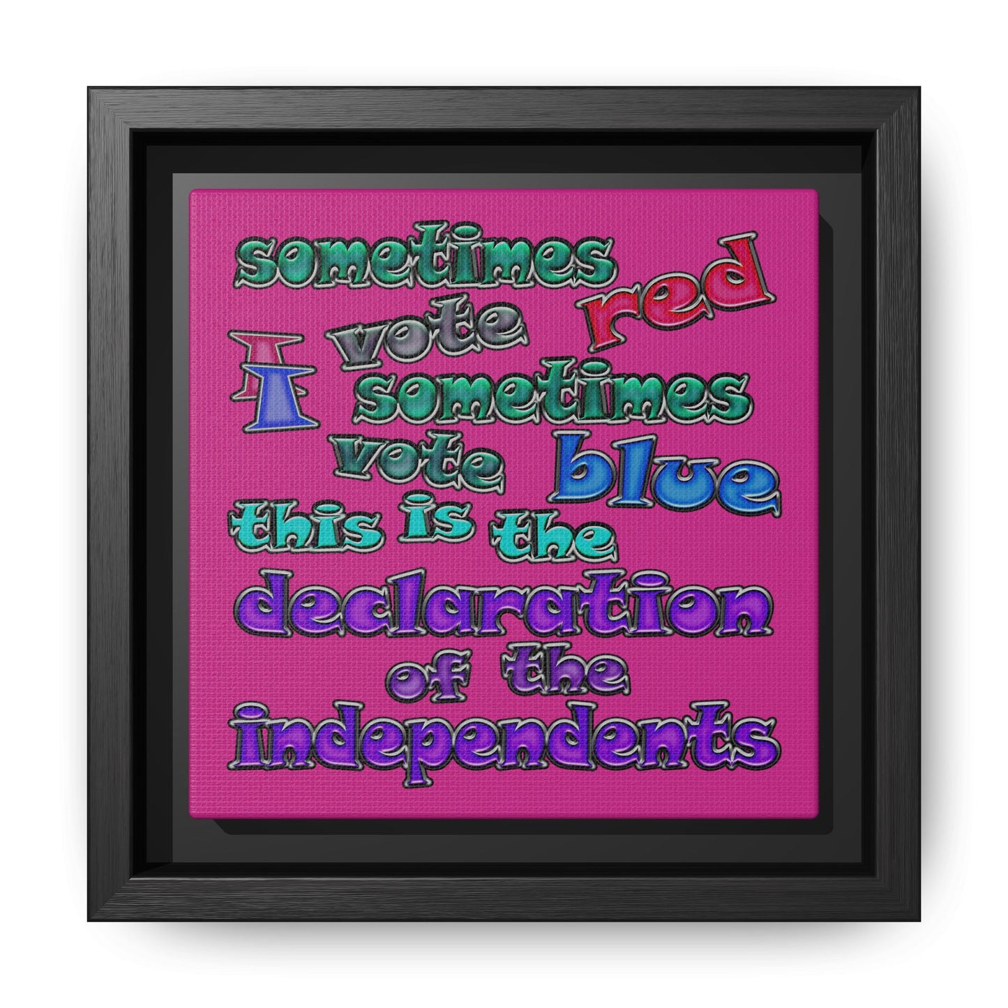 declaration of the independents - framed canvas art (pink)