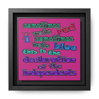 declaration of the independents - framed canvas art (pink)