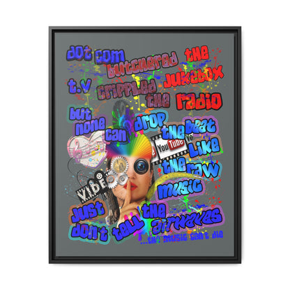 drop the beat - framed canvas art (dark grey)