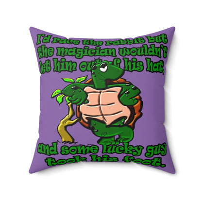 turtle race - Faux Suede Square Pillow - (light purple)