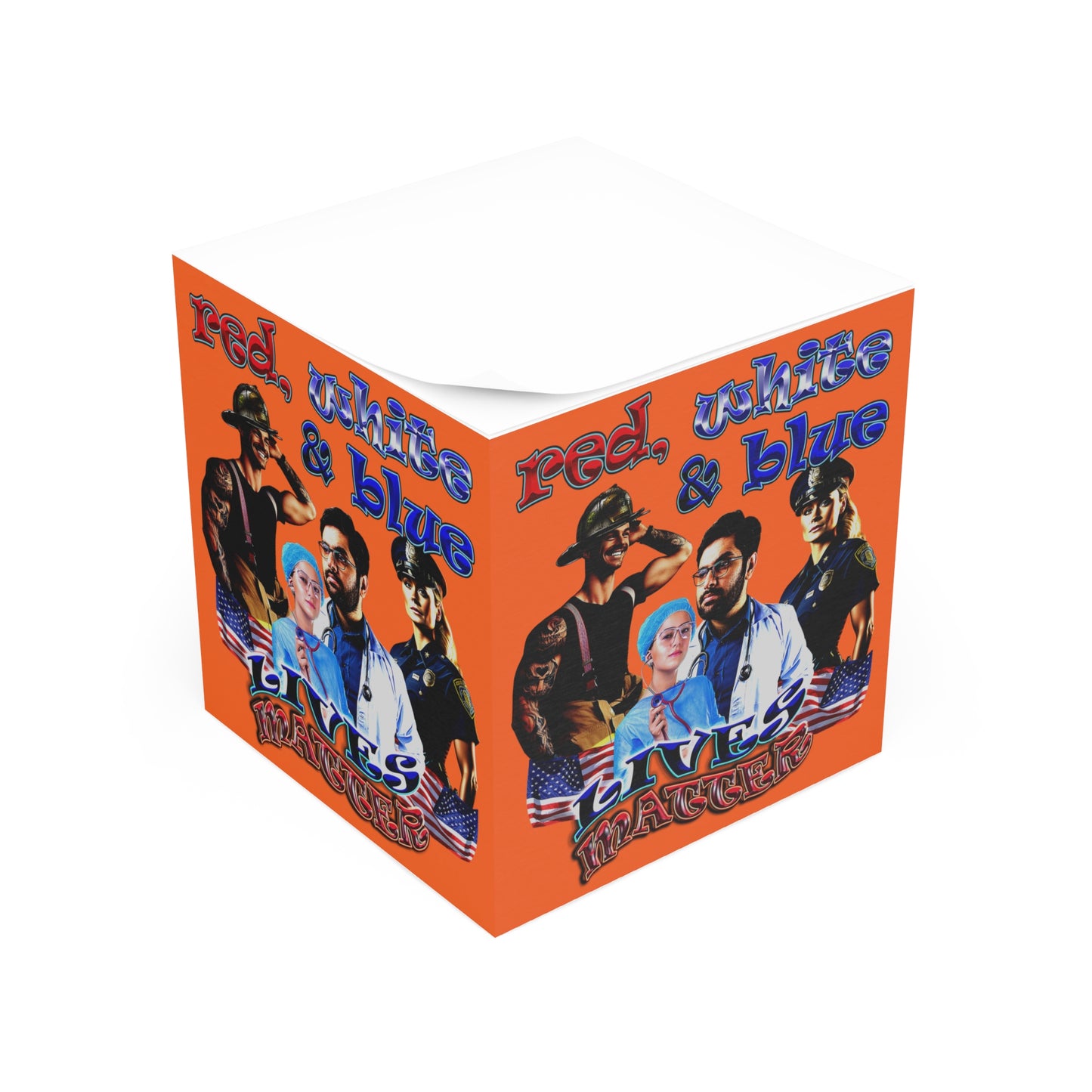 rw&b lives matter - note cube (orange)