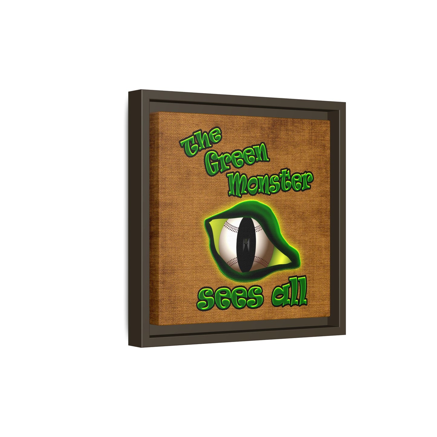 green monster - framed canvas art (brown papyrus)