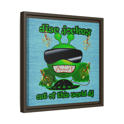 disc jockey - framed canvas art (faded blue)