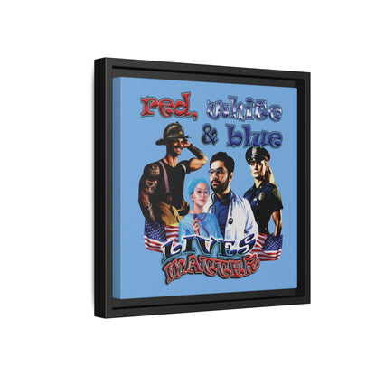 rw&b lives matter - framed canvas art (light blue)