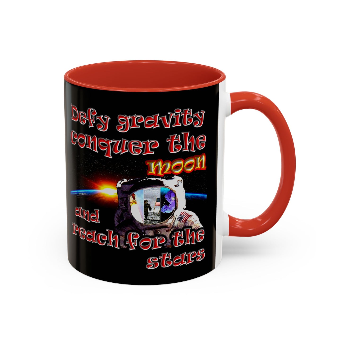 defy conquer reach - Accent Mug (black)