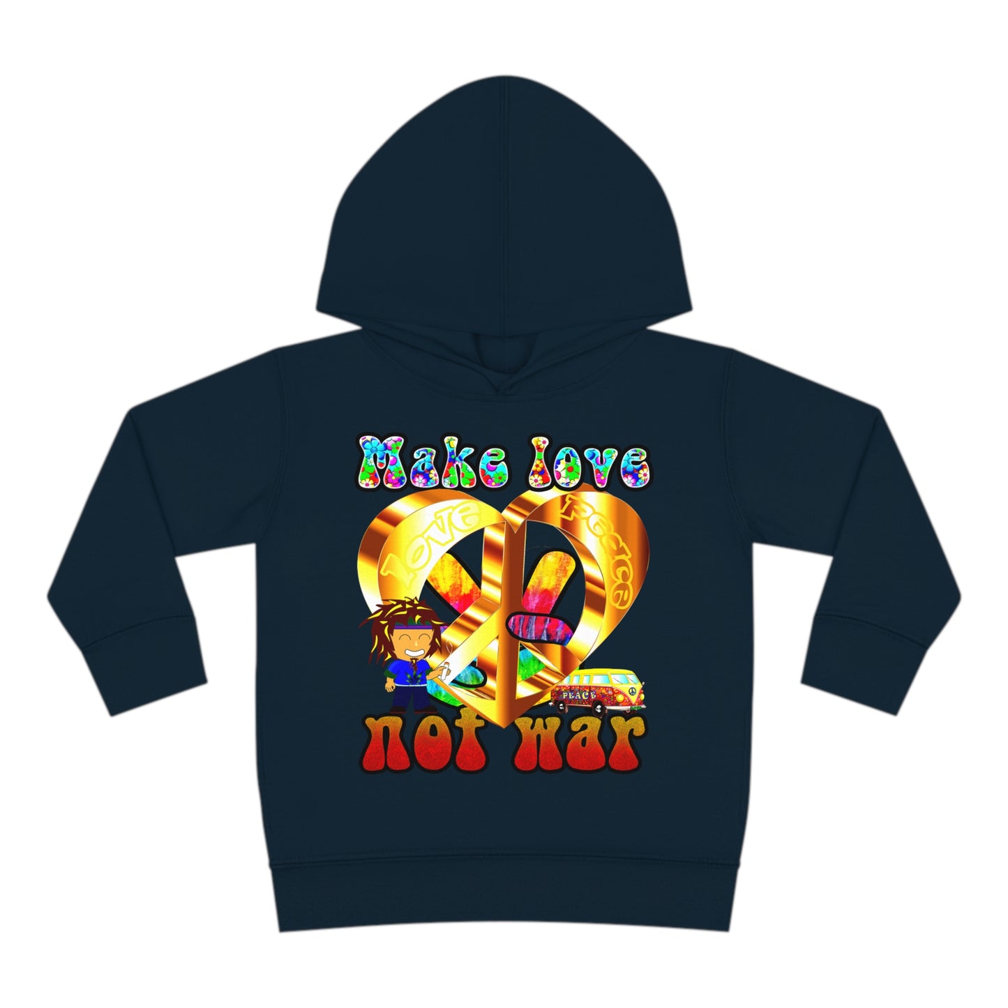 love peace - Toddler Pullover Fleece Hoodie