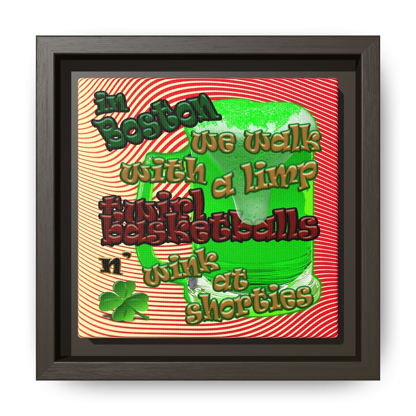 celtics logo - framed canvas art (yellow-orange wave)