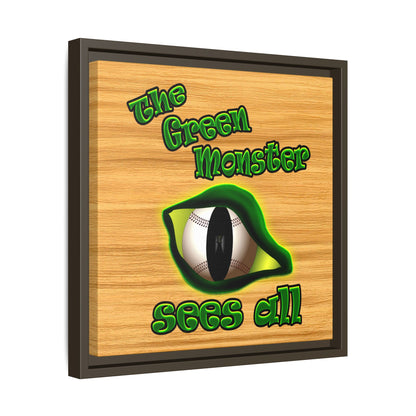 green monster - framed canvas art (butterscotch wood finish)
