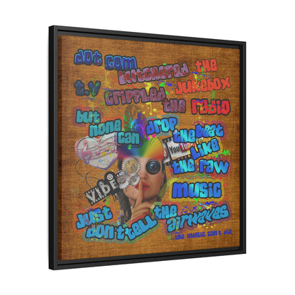 drop the beat - framed canvas art (brown papyrus)