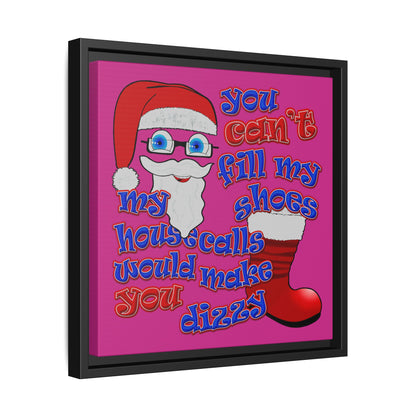 santa's shoes - framed canvas art (pink)