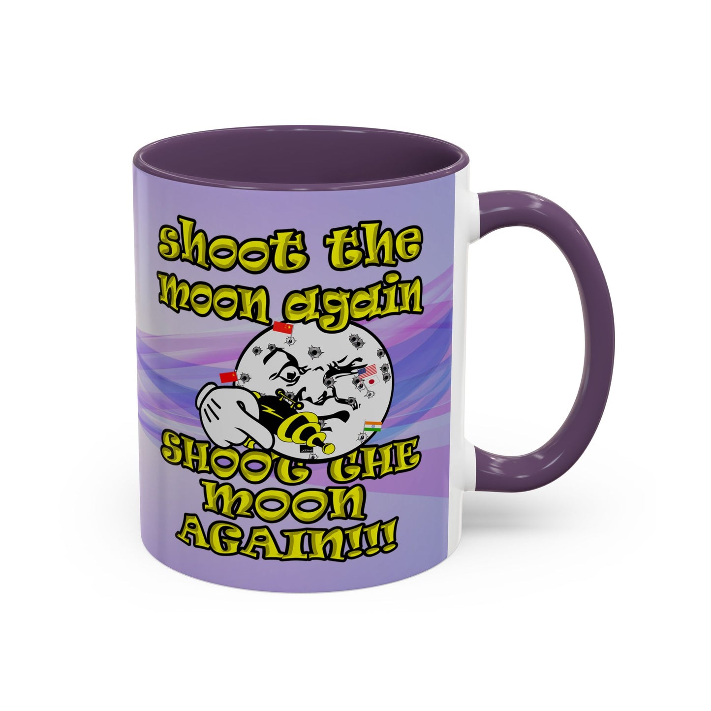 shoot the moon again - Accent Mug (light blue-pink wave)