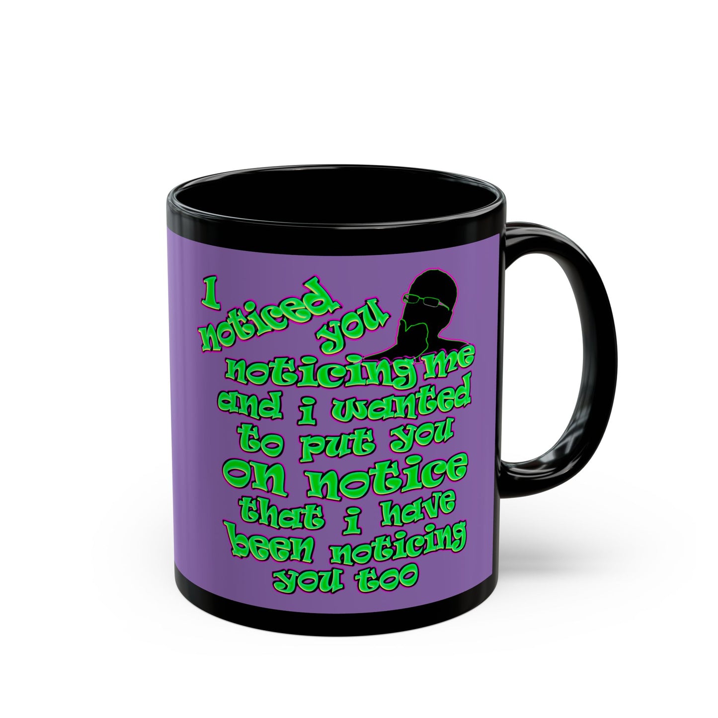 noticed you noticing - Black Mug (light purple)