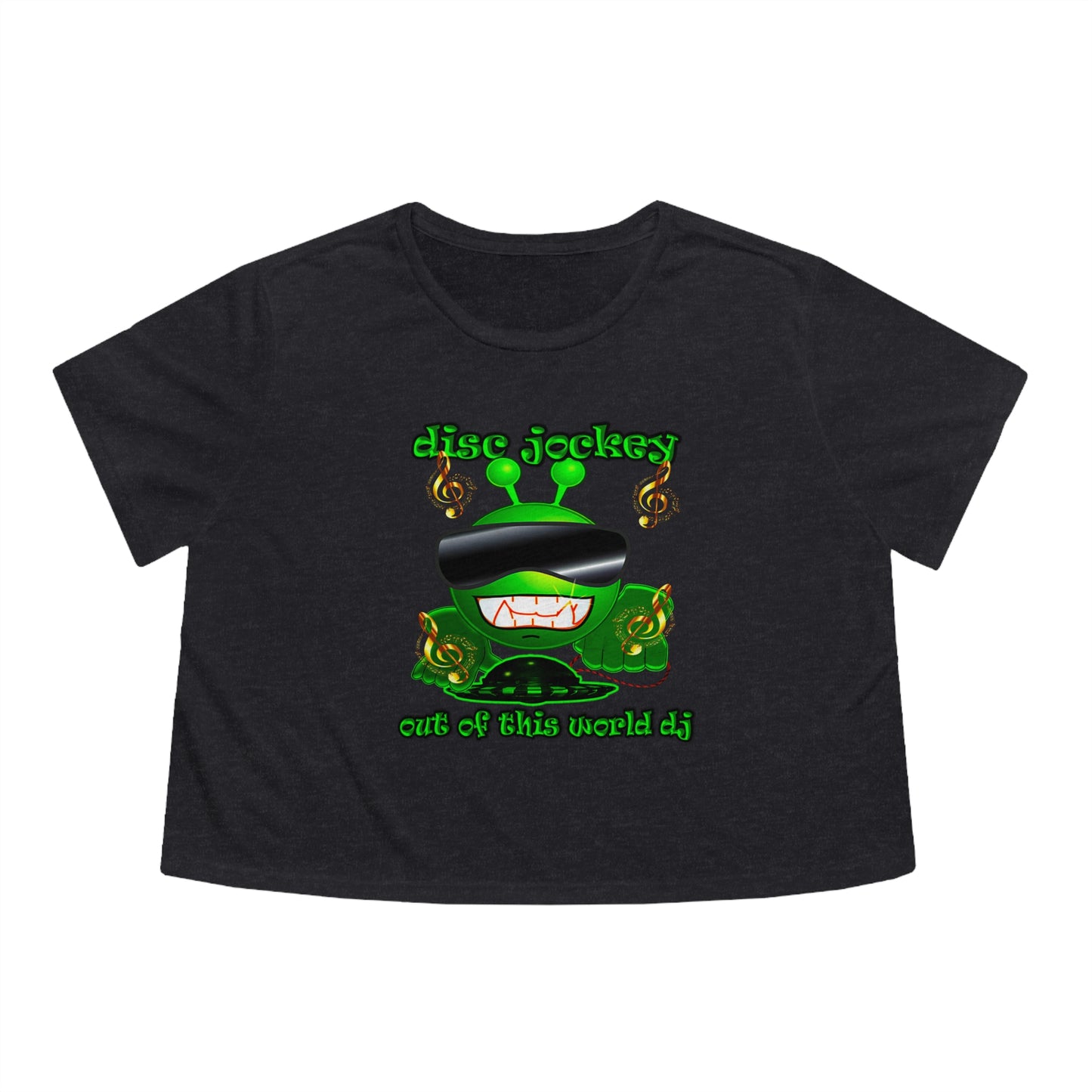 disc jockey - Women's Flowy Cropped Tee