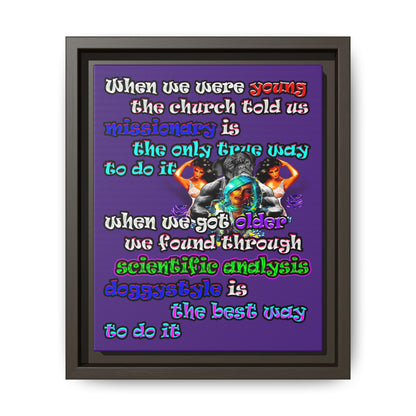 doggystyle - framed canvas art (purple)