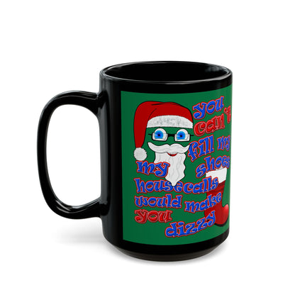 santa's shoes - Black Mug (dark green)
