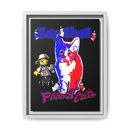 tag that - framed canvas art (black)