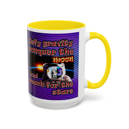 defy conquer reach - Accent Mug (purple wave)