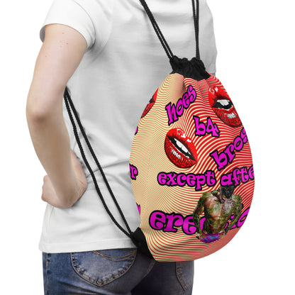 hoes b4 bros - Drawstring Bag (yellow-orange wave)