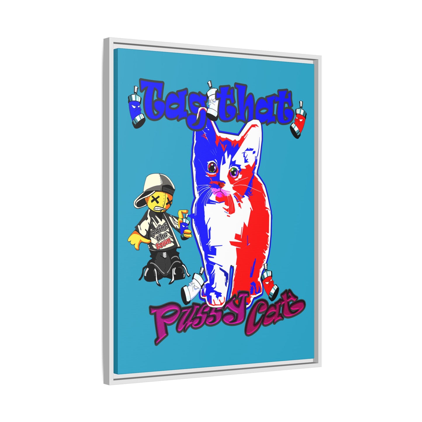 tag that - framed canvas art (turquoise)