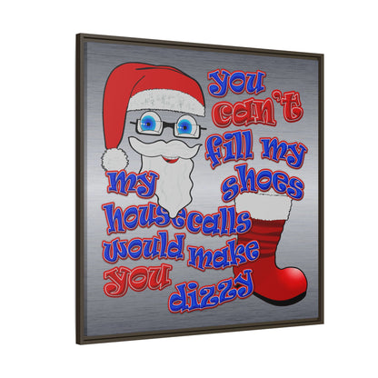 santa's shoes - framed canvas art (brushed nickel)