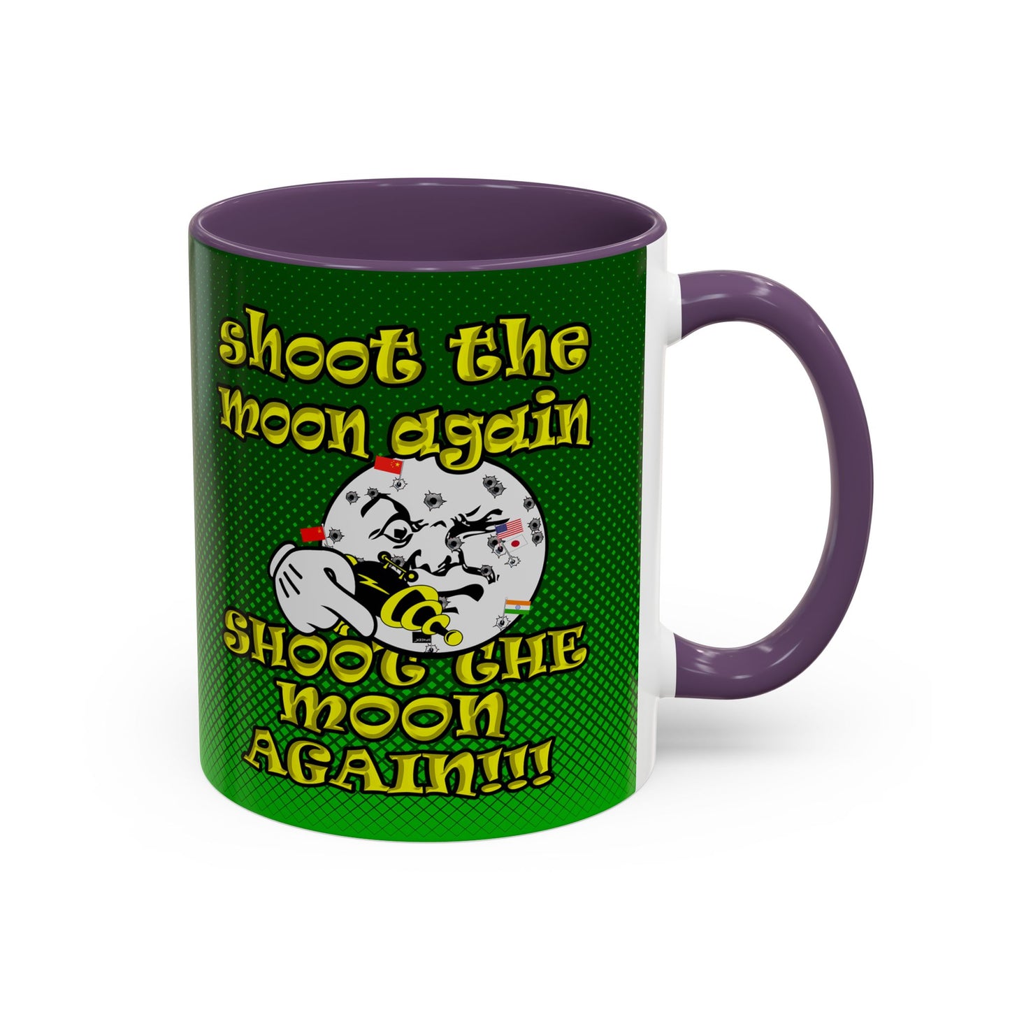 shoot the moon again - Accent Mug (logo green)
