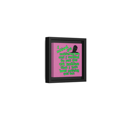 noticed you noticing - framed canvas art (light pink)