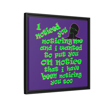 noticed you noticing - framed canvas art (purple)
