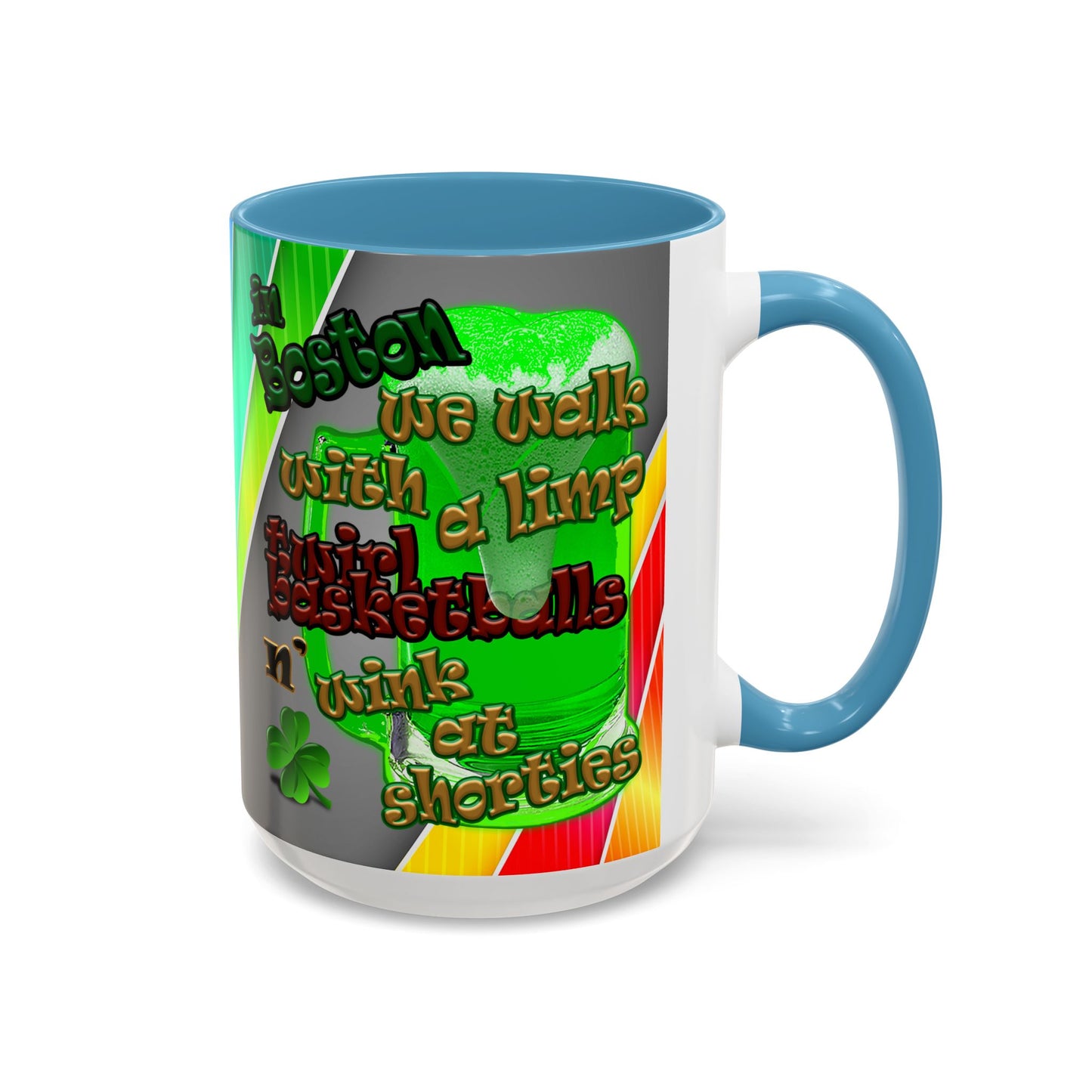 celtics logo - Accent Mug (rainbow split)