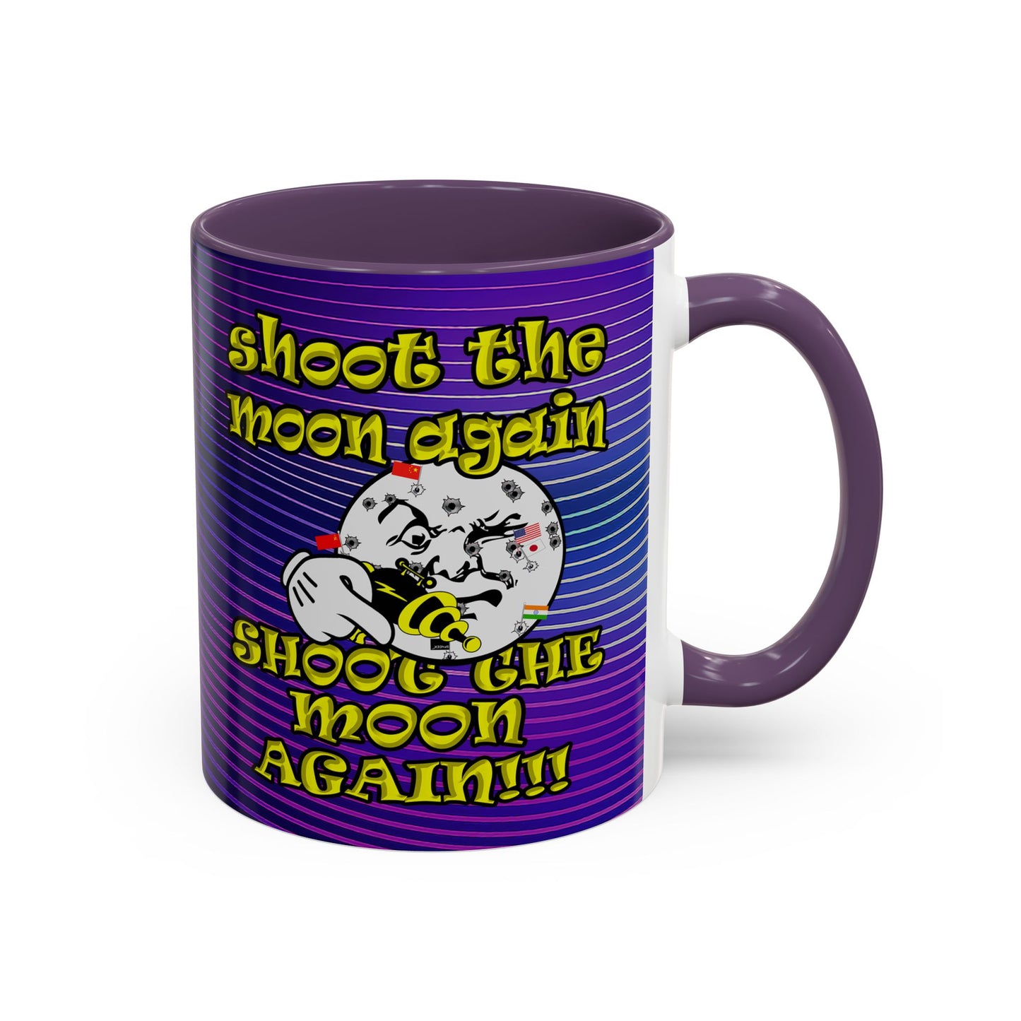 shoot the moon again - Accent Mug (purple wave)