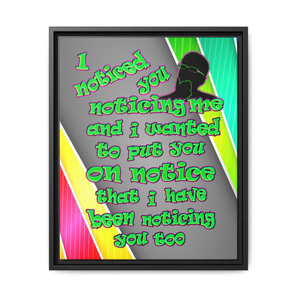 noticed you noticing - framed canvas art (rainbow split)