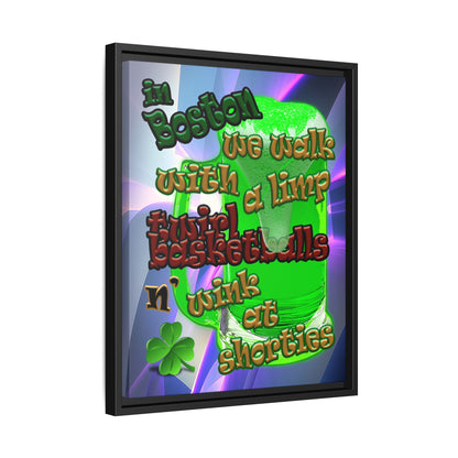 celtics logo - framed canvas art (grey-pink wave)