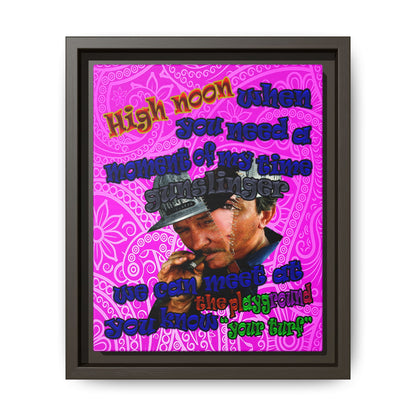 high noon - framed canvas art (pink swirl)