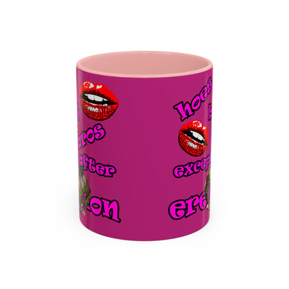 hoes b4 bros - Accent Mug (pink)