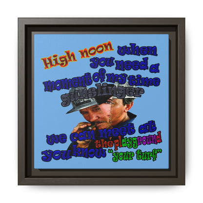 high noon - framed canvas art (light blue)