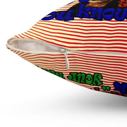 high noon - Spun Polyester Square Pillow - (yellow-orange wave)