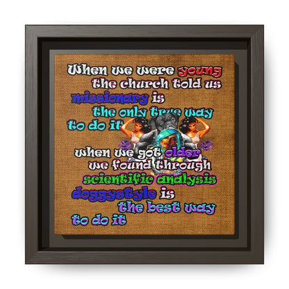 doggystyle - framed canvas art (brown papyrus)