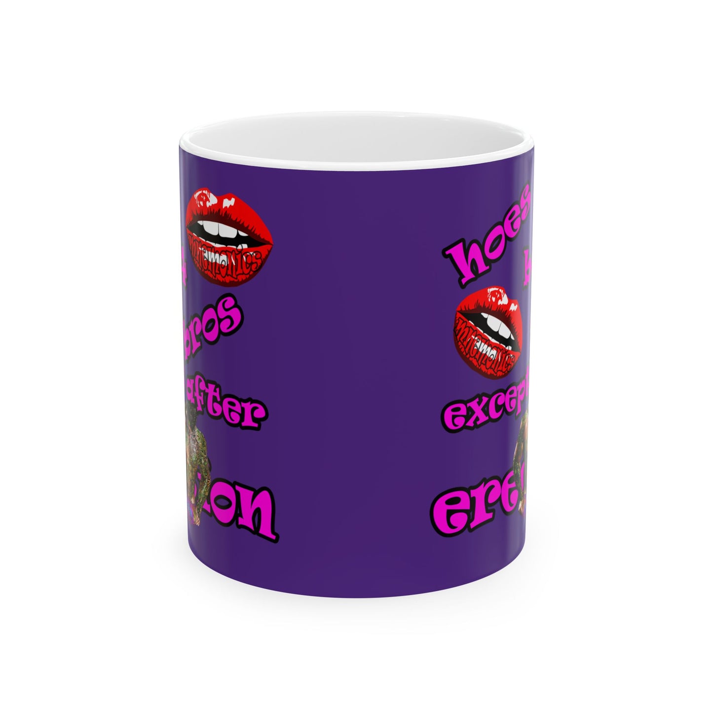 hoes b4 bros - White Mug (purple)