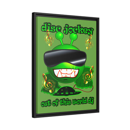 disc jockey - framed canvas art (green)