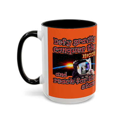 defy conquer reach - Accent Mug (orange)