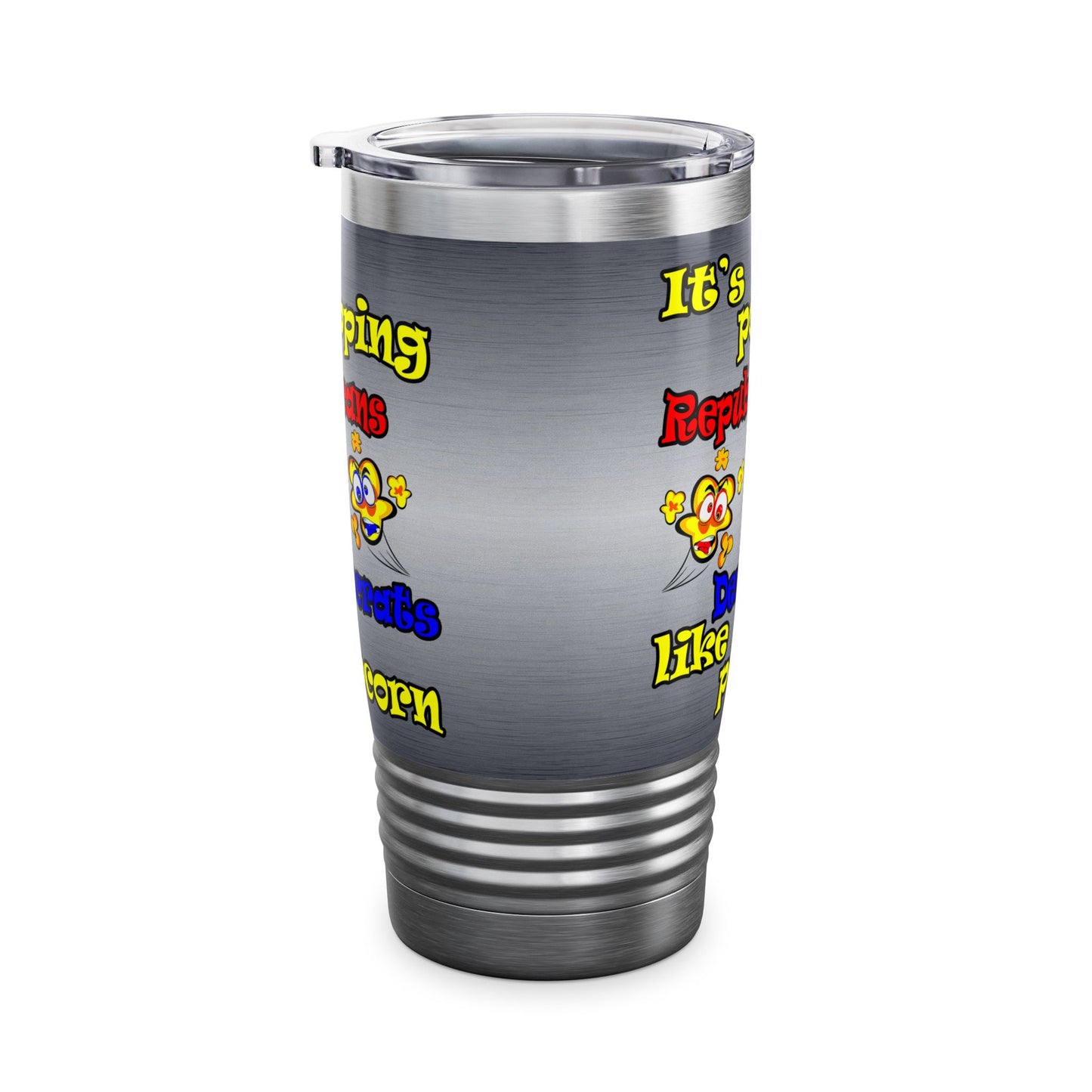 popping like popcorn - Ringneck Tumbler, 20oz (brushed nickel)