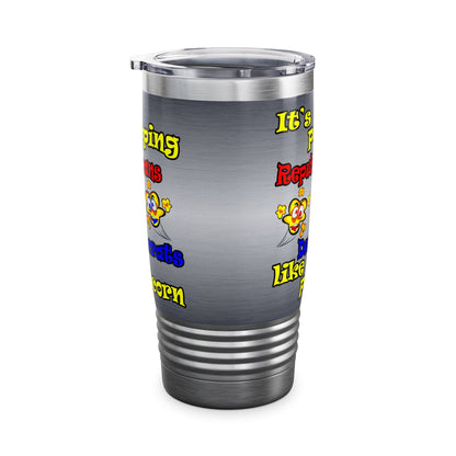 popping like popcorn - Ringneck Tumbler, 20oz (brushed nickel)