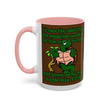 turtle race - Accent Mug (brown)