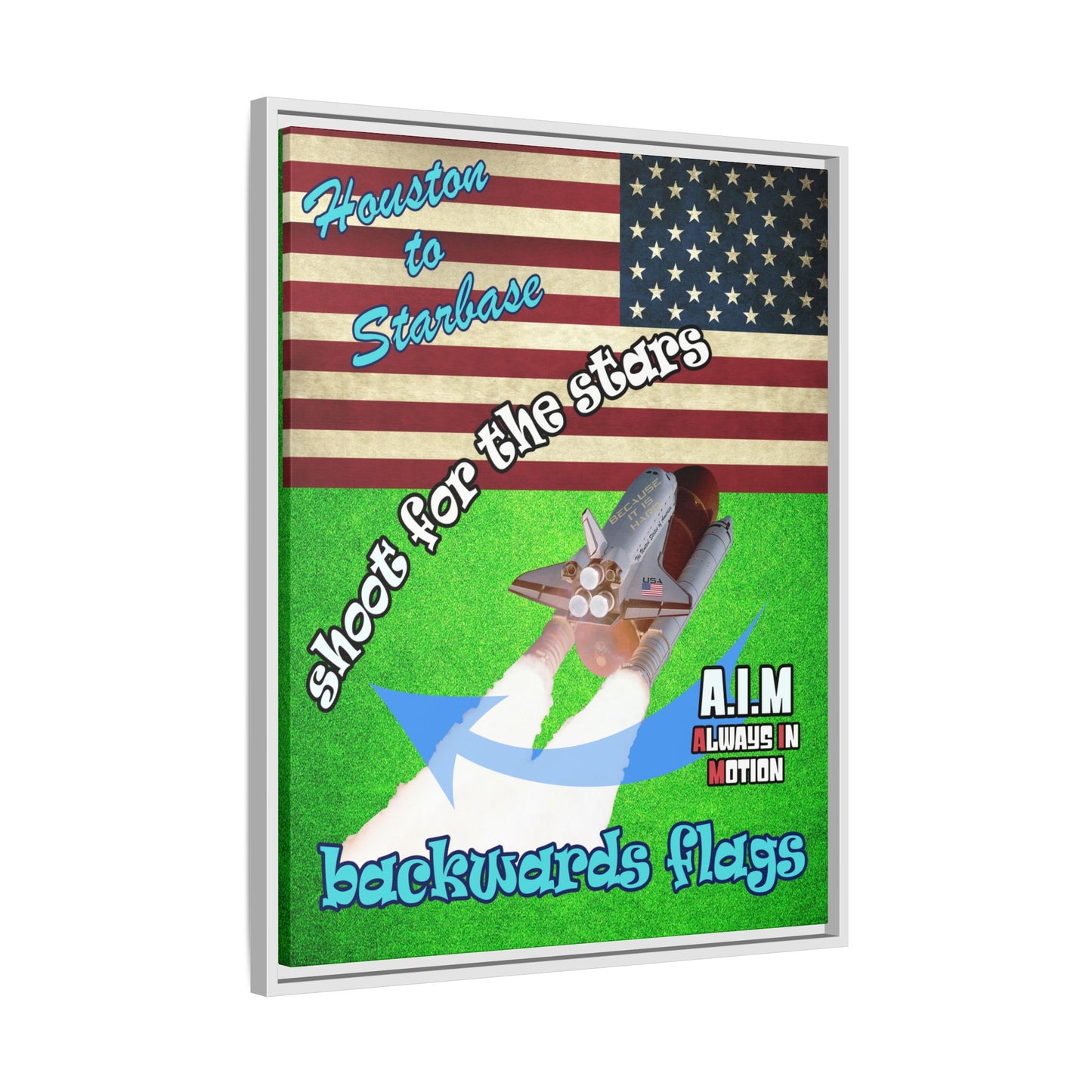 shoot for the stars - framed canvas art (green turf)