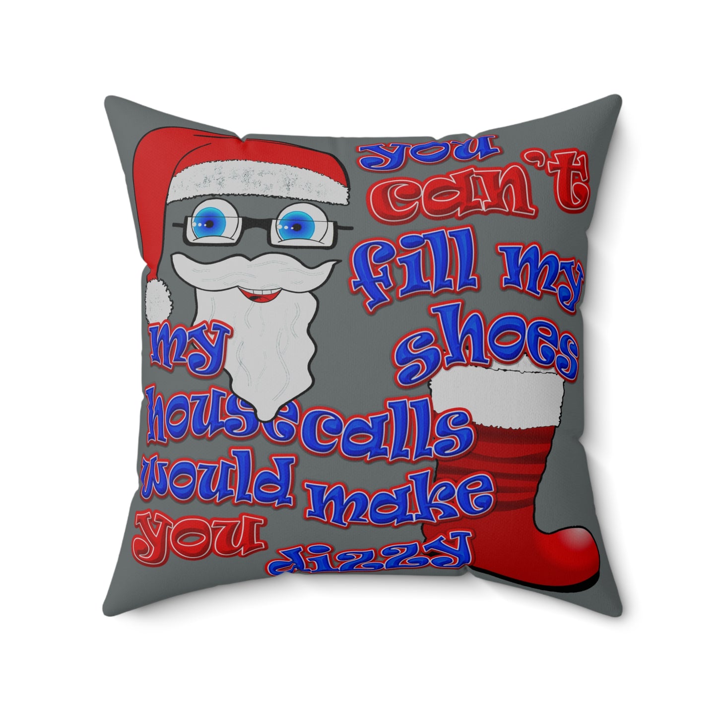 santa's shoes - Spun Polyester Square Pillow - (dark grey)