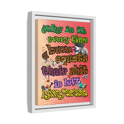 the bum's shit - framed canvas art (yellow-orange wave)