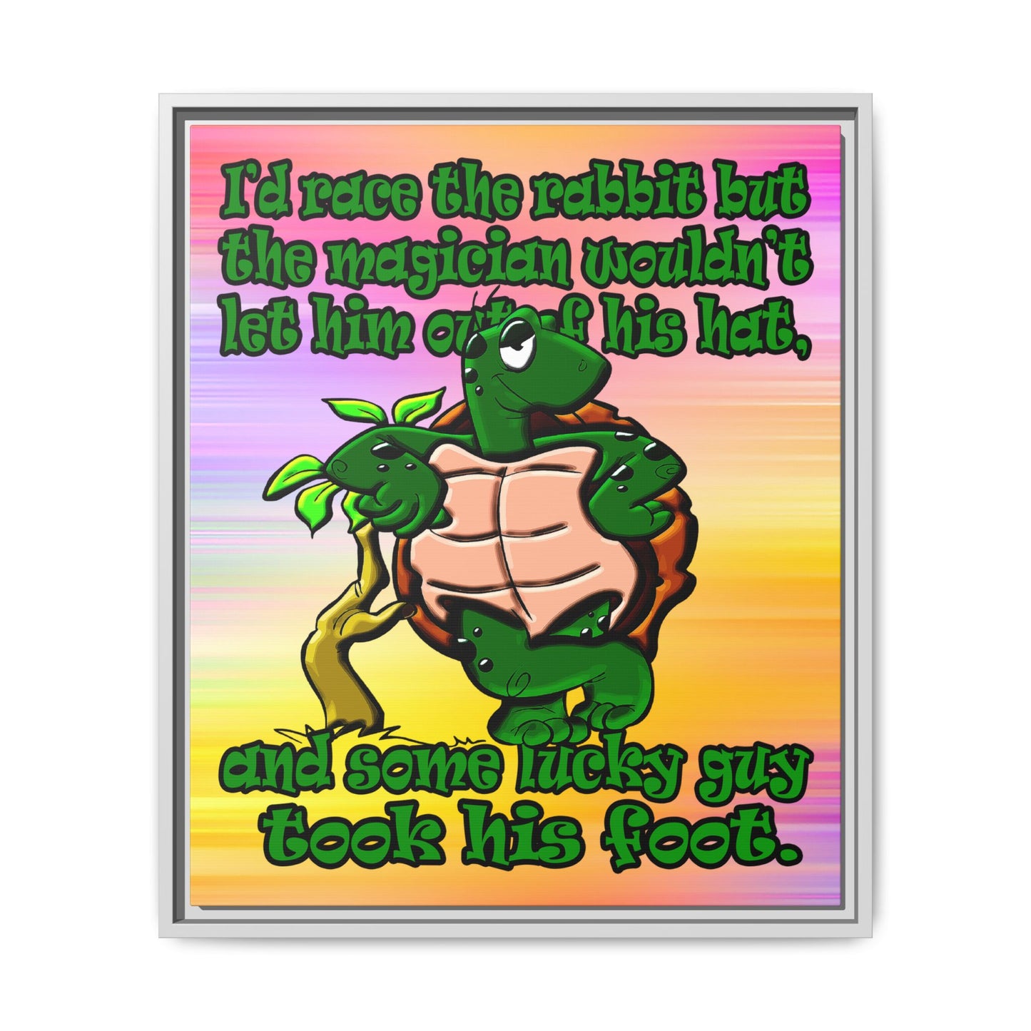 turtle race - framed canvas art (color blur)