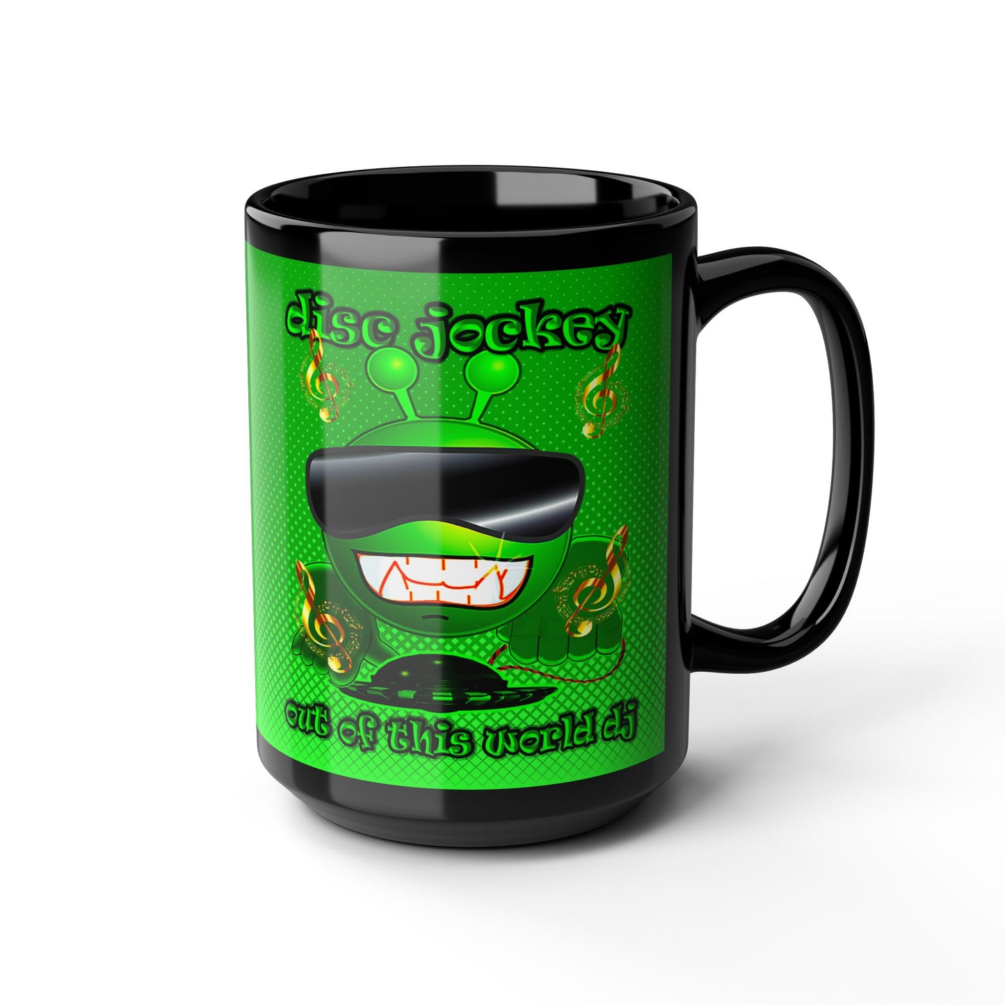 disc jockey - Black Mug (logo green)