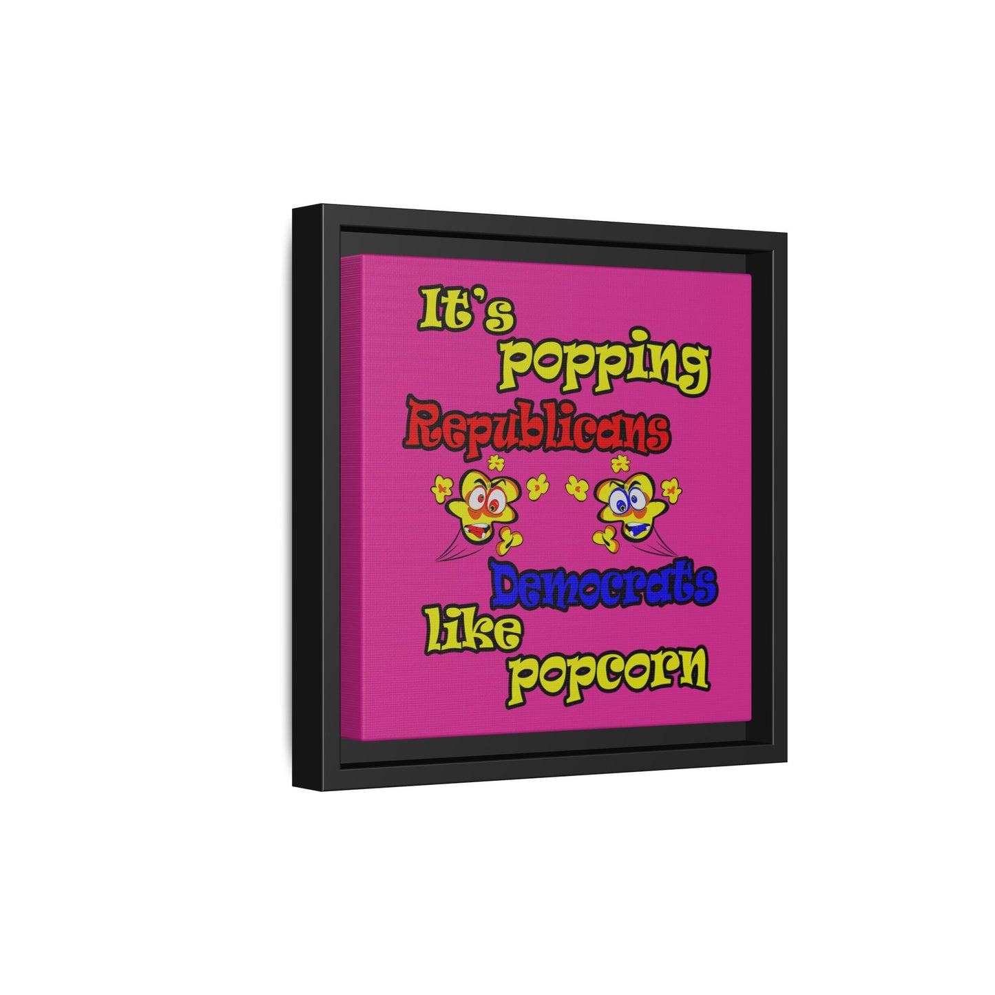 popping like popcorn - framed canvas art (pink)